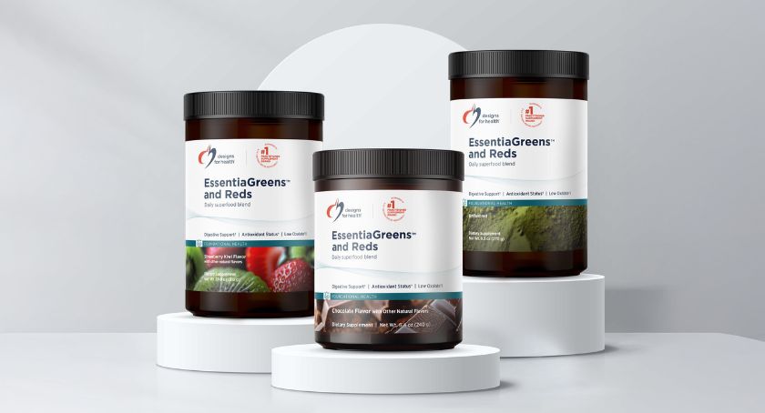 Designs for Health Launches Reformulated EssentiaGreens and Reds Superfood Blend